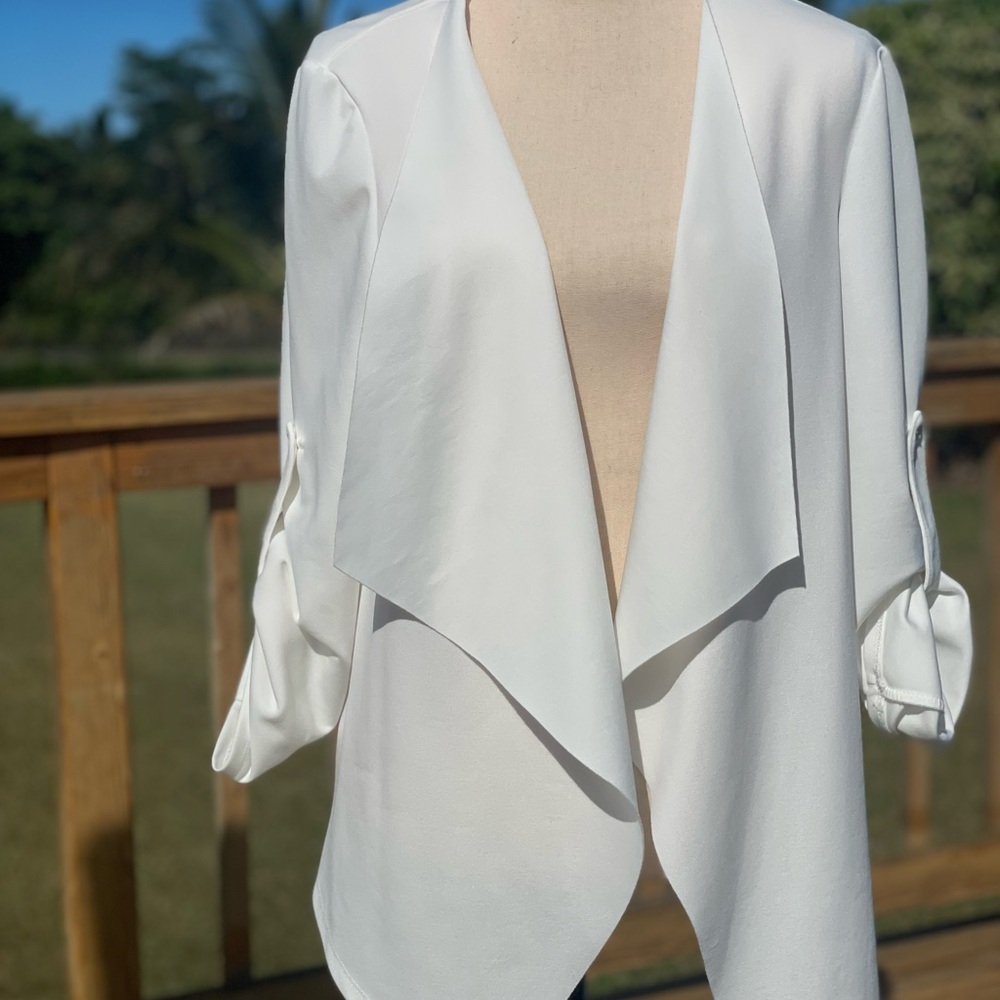 SHEIN White Draped Blazer